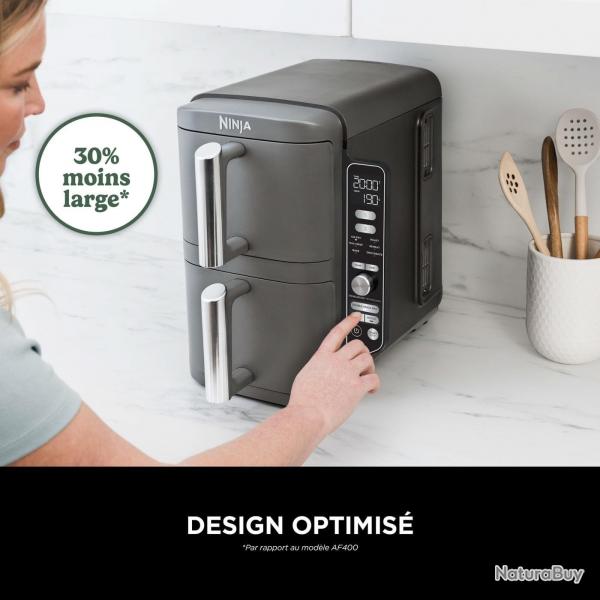 Double Stack XL Friteuse sans huile, friteuse verticale  2 tiroirs, 4 niveaux cuisson,  9,5 L