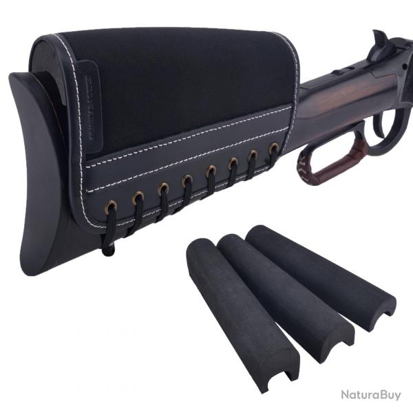 Rhausseur de crosse ambidextre avec 3 inserts EVA - noir - LIVRAISON GRATUITE