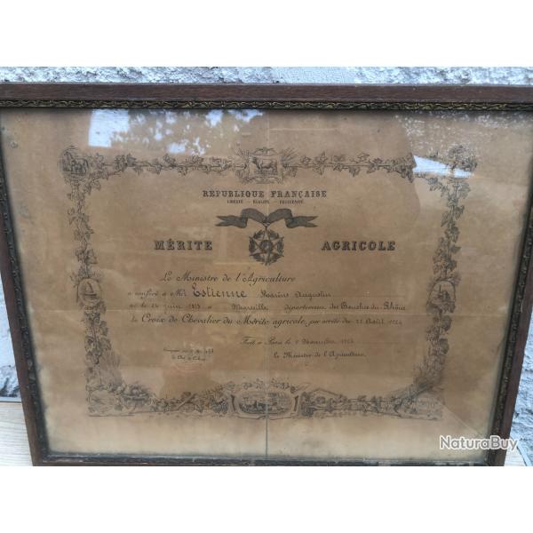DIPLOME MERTE AGRICOLE 1924