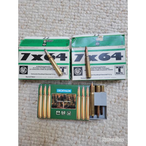 Munitions RWS et Decathlon 7X64