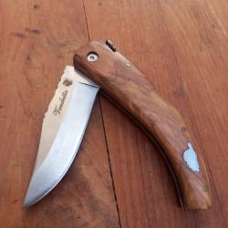 Joli Couteau de Berger CORSE VENDETTA  Manche en OLIVIER