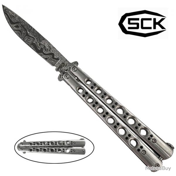 Couteau papillon imitation damas - SCK