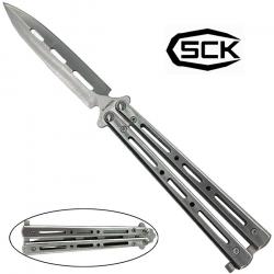 Couteau papillon finition acier brossé - SCK