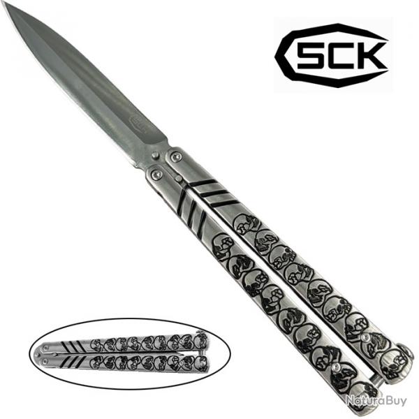 Couteau papillon tte de mort - SCK