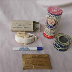 WW2 US LOT DE 5 ÉLÉMENTS MÉDICALES/HYGIÈNES MILITAIRES AMÉRICAINS 39-45 LOT 1