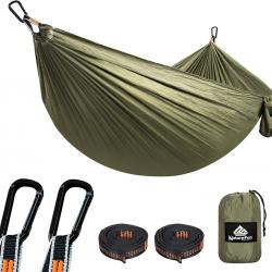 Hamac Ultra-léger de Voyage Camping 300 kg Capacité de Charge,(275 x 140 cm) Nylon à Parachute