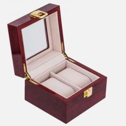 Boîte à montres en bois coffret luxe 2 emplacements organisateur rangement