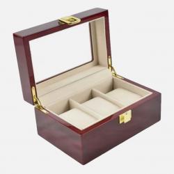 Boîte à montres en bois coffret luxe 3 emplacements organisateur rangement