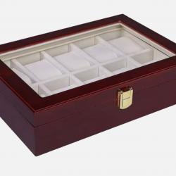 Boîte à montres en bois coffret luxe 10 emplacements organisateur rangement