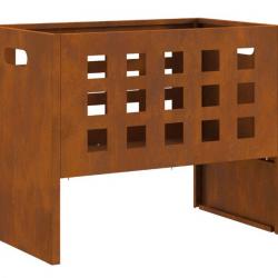 Brasero braise Marron 50 x 30 x 40 cm Acier résistant intempéries transportable facile extérieur