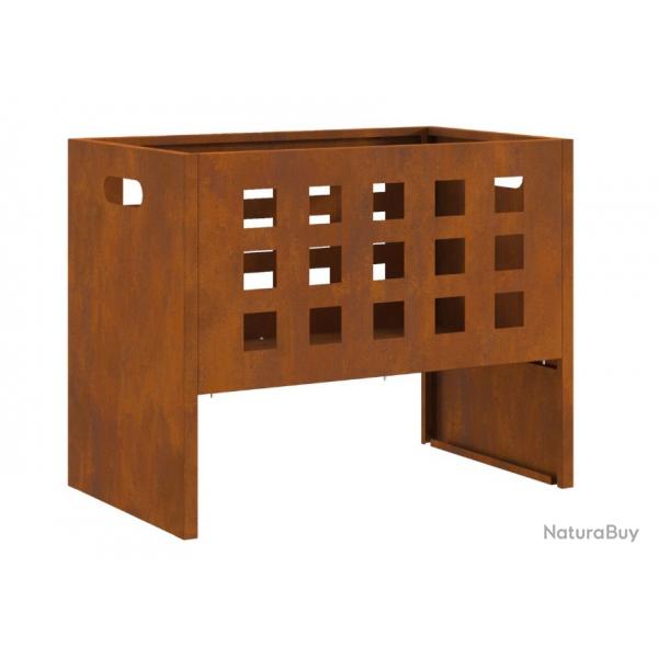 Brasero braise Marron 50 x 30 x 40 cm Acier rsistant intempries transportable facile extrieur