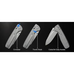 Couteau Kubey Bluff Lame Acier M390 Manche Titane Gris Crossbar Lock KUB383F