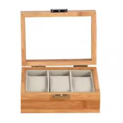 Coffret 3 montres Boîte à montres en bois bambou coffret rangement vitrine