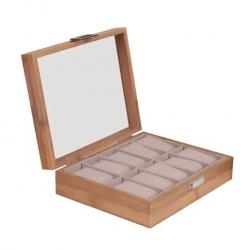 Coffret 10 montres Boîte à montres en bois bambou coffret rangement vitrine
