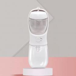 Bouteille d'eau & Nourriture Portable pour Chien Animaux 350ml Blanc Idéale en Voyage