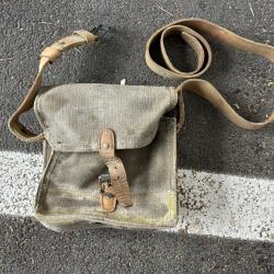 Sacoche militaire porte chargeur en tissu et cuir