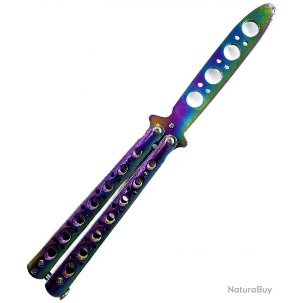 Couteau papillon d'entranement rainbow