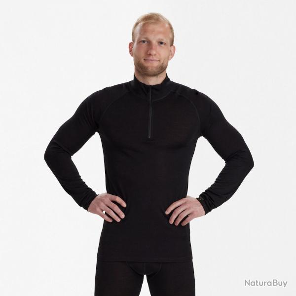 SOUS VETEMENT DEERHUNTER QUINN MERINO NOIR col ZIP