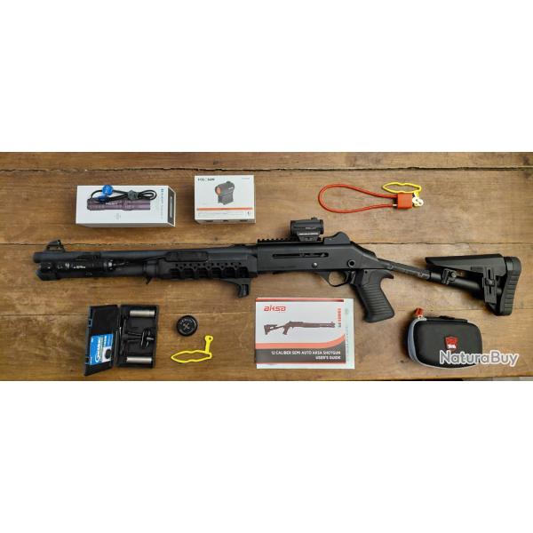 Fusil semi auto AKSA ARMS S4 EXTREME 18.5" Cal. 12/76 - NOIR