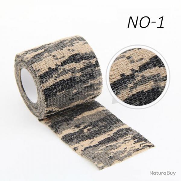 Ruban camouflage auto-adhsif - 5cm x 450cm - camouflage 1