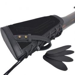 Sabot amortisseur en cuir véritable + 4 inserts - ambidextre - noir - LIVRAISON GRATUITE