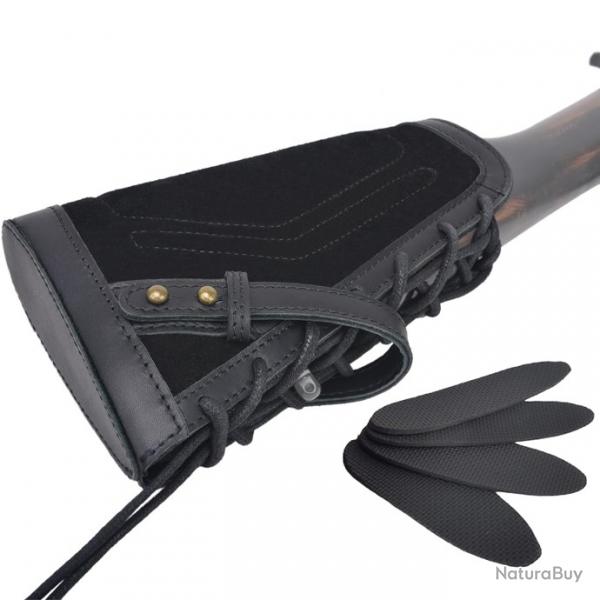 Sabot amortisseur en cuir vritable + 4 inserts - ambidextre - noir - LIVRAISON GRATUITE