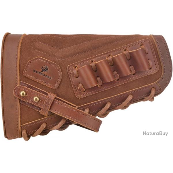 Busc de crosse cartouchire .308 30.06 pour droitier - cuir vritable - marron - LIVRAISON GRATUITE