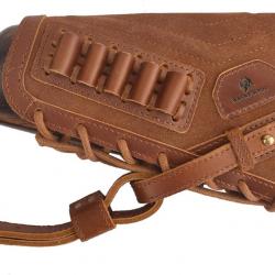 Busc de crosse avec cartouchière .357 30-30 - gaucher - cuir véritable - marron - LIVRAISON GRATUITE