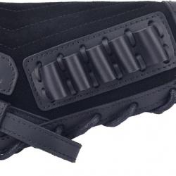 Busc de crosse avec cartouchière .357 30-30 - droitier - cuir véritable - noir - LIVRAISON GRATUITE