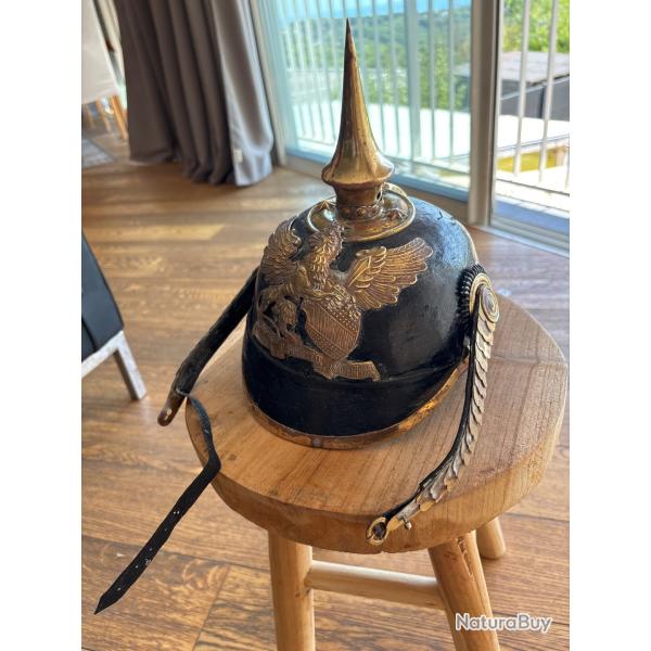 Casque  pointe officier badois probablement des annes 1870