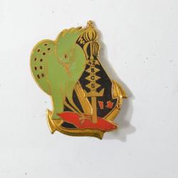 Insigne 42e Bataillon Commandement Services, 42 BCS. Drago G2003, dos guilloché, oiseau vert