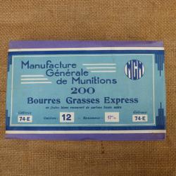 Boîte de 200 bourres grasses MGM Cal.12