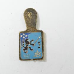 Insigne 3e Régiment du Matériel, RM Savoir Faire, Lion de Flandres noir. Email