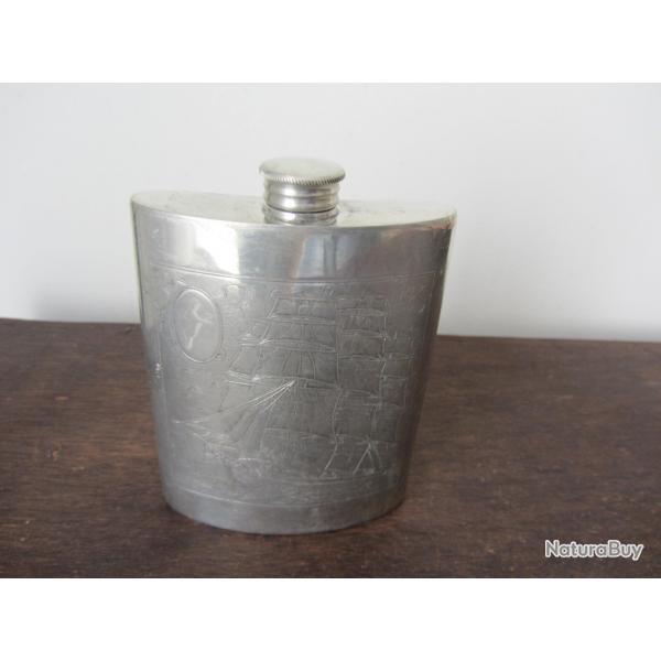 Flasque  Whisky Trio Pewter Sheffield 1960