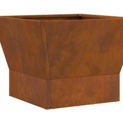 Brasero braise Marron 40 x 40 x 35 cm acier transportable pratique extérieur convivial