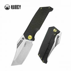 Couteau Kubey Hamster Black Lame Acier 14C28N Manche Titane Frame Lock KIVT KUB402D