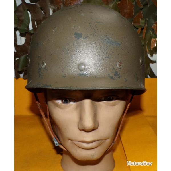CASQUE MILITAIRE LEGER DE L'ARMEE B.W ALLEMAGNE DE L'OUEST TYPE O.T.A.N , U.S , TAILLE 56-58,PEU SE