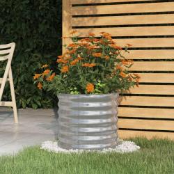 Jardinière de jardin Acier enduit de poudre 40x40x36 cm Argenté
