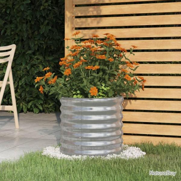 Jardinire de jardin Acier enduit de poudre 40x40x36 cm Argent