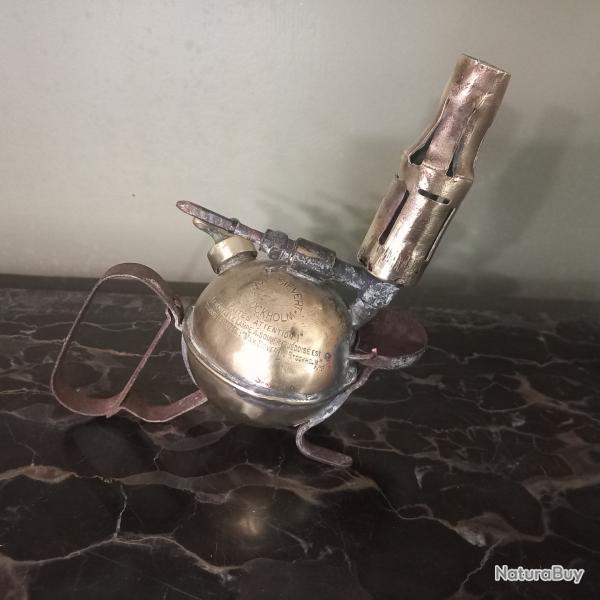 RARE  modèle à corps sphérique !  Max Sievert à Stockholm. Lampe à souder