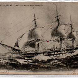 CPA - MARINE LA COURONNE - VAISSEAU ECOLE DES CANONNIERS N°1400