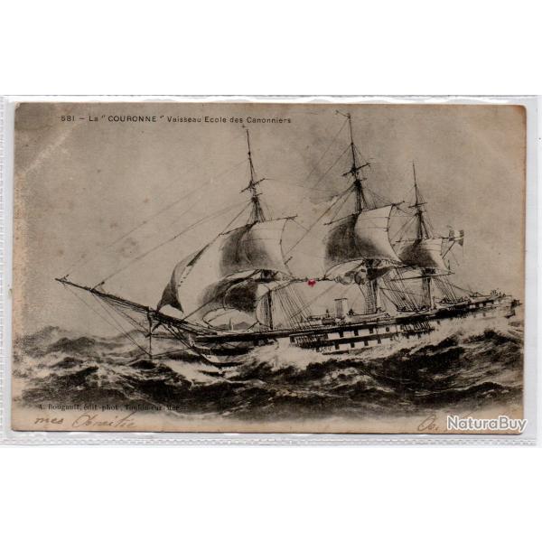 CPA - MARINE LA COURONNE - VAISSEAU ECOLE DES CANONNIERS N1400