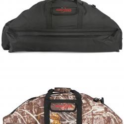 Sac à Arc de Tir à Poulies 115cm Housse de Transport Toile Résistante Double Couche Chasse Noir