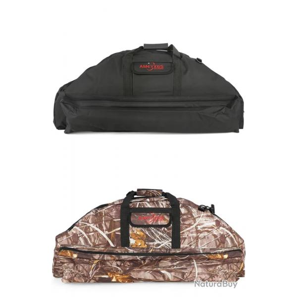 Sac  Arc de Tir  Poulies 115cm Housse de Transport Toile Rsistante Double Couche Chasse Noir