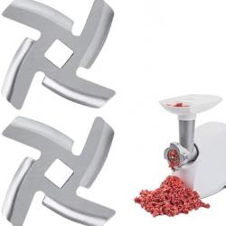 2 Pièces Lame de Hachoir à Viande en Acier Inoxydable 47mm Ouverture 8,3 mm