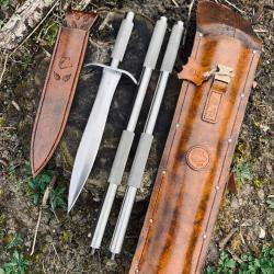 épieux de grande chasse d'artisan / démontable / inox / acier carbone / sac de transport