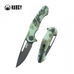 Couteau Kubey Dugu Lame Acier 14C28N Blackwash Manche G10 Camo KIVT LinerLock KUB210L