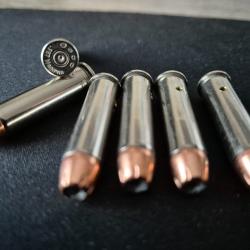 6 Cartouches de 357 magnum neutralisée tête XTP blindée étui nickelé