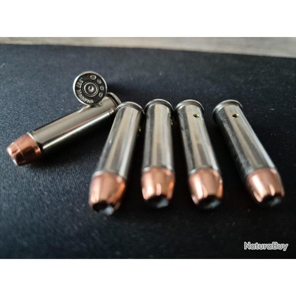 6 Cartouches de 357 magnum neutralise tte XTP blinde tui nickel