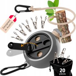 Corde à Linge Rétractable robuste de 10m pour le camping